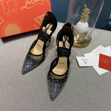 Christian Louboutin Maia 라벨라 100mm 펌프 납 및 Veau 블랙 벨루어