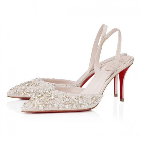 Christian Louboutin Queenissima 슬링 80mm 슬 펌프 Leche Christian Louboutin Shoes
