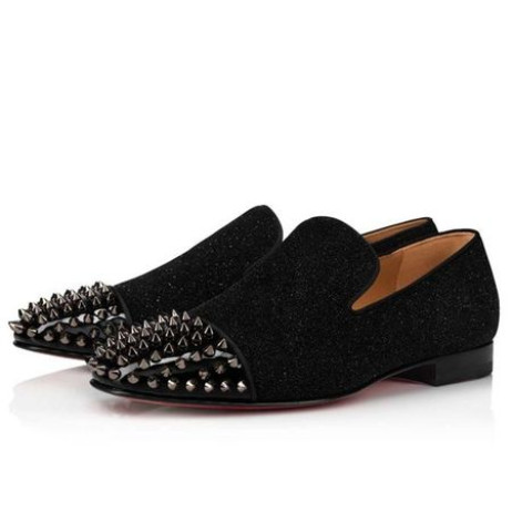 Christian Louboutin 퍼 짜증 블랙/블랙 총 가죽