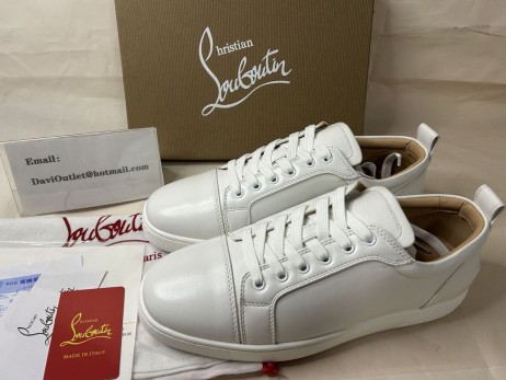 Christian Louboutin 남자의 낮은 최고 백색 송아지 운동화
