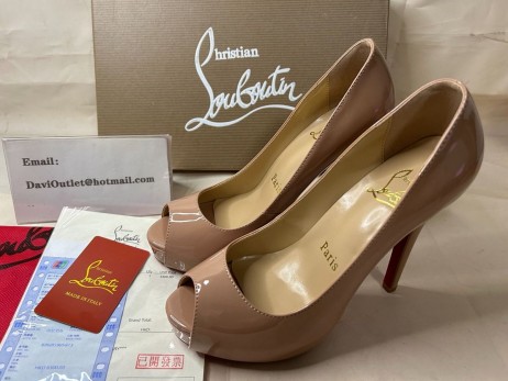 Christian Louboutin Pumps 새로운 매우 Prive120mm 누드 송아지의 특허