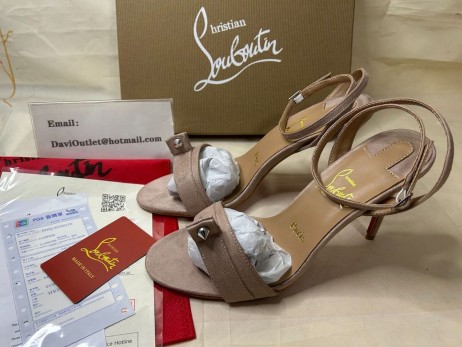 Christian Louboutin 샌들 Umberta100mm Feve/lin Feve 스웨이드 송아지