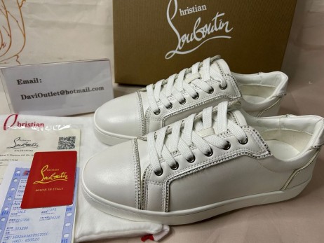 Christian Louboutin 운동화 Vieira Bordo Bianco/크리스탈 송아지