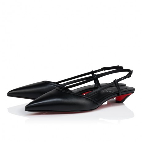 Christian Louboutin Miss Z Slingina 25 Mm Slingback Pumps Kid Leather Black