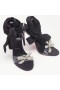 Christian Louboutin Astrinodo 발목 넥타이 샌들 100mm 공단 및 PVC 블랙에서 명확한 PVC