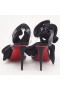 Christian Louboutin Astrinodo 발목 넥타이 샌들 100mm 공단 및 PVC 블랙에서 명확한 PVC