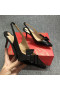Christian Louboutin 레 니 슬링 펌프는 특허 가죽 검정