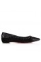 Christian Louboutin Duvettina 스파이크를 발레리나 가죽 검정 Christian Louboutin Shoes