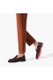 Christian Louboutin 페 없음 다시 로퍼 송아지 가죽 가죽 어두운 갈색