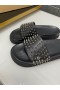 Christian Louboutin 수영장 등 재미있는 슬라이드 샌들이 못을 박은 악어가 돋을새김되는 고무 Black
