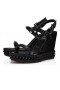 Christian Louboutin Pyraclou110Mm Espadrilles 가죽 검정 Christian Louboutin Shoes