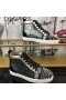 Christian Louboutin 루 스파이크 Oralto 높은 최고 운동화 가죽 가죽 검정
