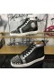 Christian Louboutin 루 스파이크 Oralto 높은 최고 운동화 가죽 가죽 검정