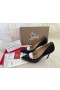 Christian Louboutin Anjalina 스파이크 펌프 박힌 블랙 특허 가죽 CL 신발