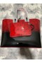 Christian Louboutin Cabata 끈달린 가방 Degraloubi 인쇄 Patent Leather Black Red