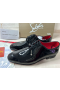 Christian Louboutin Chambeliss 밤 납 Derbies 특허 송아지를 가죽 검정 Christian Louboutin Shoes
