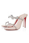 Christian Louboutin 그냥 여왕 100mm 뮬 Pvc 가죽 Leche CL 신발장