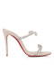 Christian Louboutin 그냥 여왕 100mm 뮬 Pvc 가죽 Leche CL 신발장