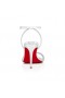Christian Louboutin Loubigirl85mm 끈으로 된 샌들의 무지개 빛깔의 가죽 실버 CL 신발