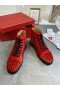 Christian Louboutin Louis Orlato 높은 최고 운동화 스파이크 Veau Velous 블랙