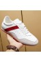 Christian Louboutin My K 낮은 도나 플랫 운동화 스웨드 가죽 흰색 빨강