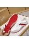 Christian Louboutin My K 낮은 도나 플랫 운동화 스웨드 가죽 흰색 빨강