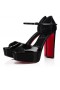 Christian Louboutin Sandaloo130Mm 샌들은 특허를 가죽 검정