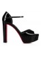 Christian Louboutin Sandaloo130Mm 샌들은 특허를 가죽 검정