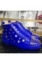 Christian Louboutin 거품이 높은 스파이크탑 스니커즈 송아지 블루 CL 신발