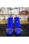 Christian Louboutin 거품이 높은 스파이크탑 스니커즈 송아지 블루 CL 신발