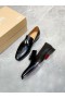 Christian Louboutin 민들레 술 퍼 페인트칠된 종아리에 가죽 검정