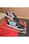 Christian Louboutin 루이스 주니어 스파이크 모자-발가락 운동화 가죽 검정 CL 신발