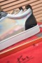 Christian Louboutin 루이스 주니어 스파이크 모자-발가락 운동화 가죽 검정 CL 신발