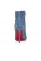 Christian Louboutin 이트 부티 Toile 데님 Brode100Mm 저렴한 부츠에 데님 Louboutin 자수