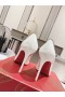 Christian Louboutin Wo 병아리 여왕 100 특허 가죽 펌프 화이트 CL 신발