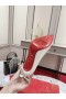 Christian Louboutin Wo 병아리 여왕 100 특허 가죽 펌프 화이트 CL 신발