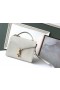 Saint Laurent Cassandra 매체 부대 화이트 그레인 가죽 Saint Laurent 가방