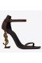 Saint Laurent Opyum110mm 샌들은 부르고뉴의 가죽 Saint Laurent 신발