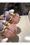 Jimmy Choo 다이아몬드 멀티컬러 트레일 가죽 메시 핑크색