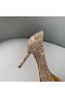 Jimmy Choo Saresa65Latte Nappa 가죽 펌프 장식 크리스탈