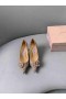 Jimmy Choo Saresa65Latte Nappa 가죽 펌프 장식 크리스탈