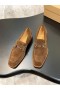 Christian Louboutin Chambelimoc 퍼 스웨이드 송아지를 가죽 어두운 갈색