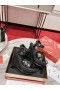 Christian Louboutin Almerio 봄 모델 웨지 120mm 부조세공한 가죽 검정