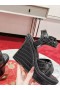Christian Louboutin Almerio 봄 모델 웨지 120mm 부조세공한 가죽 검정
