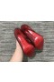 Christian Louboutin 케이트 펌프 100mm Patent Leather Black Red