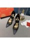 Christian Louboutin Maia 라벨라 100mm 펌프 납 및 Veau 블랙 벨루어