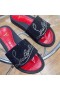 Christian Louboutin 남성 슬라이드 샌들이 납 꾸밈 고무 Black