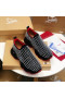 Christian Louboutin 핀 양말 스니커즈는 네오프렌 블랙 실버 스파이크
