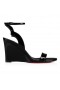 Christian Louboutin Zeppa 병아리 85mm 샌들은 특허를 가죽 검정