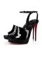 Christian Louboutin 샌들 Miradona120mm 블랙/lin 블랙 특허 송아지